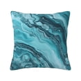 thumbnail image 1 of Multi-Size Linen Sofa Pillow Cover Invisible Zipper Open And Close Strong Use For Sofa Chair Garden Sofa Car Teal Marble_1 16"X16", 1 of 8