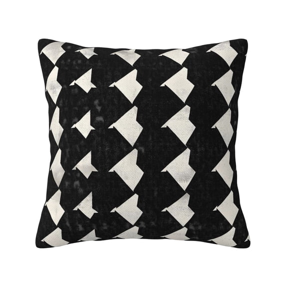 Multi-Size Linen Sofa Pillow Cover Invisible Zipper Open And Close Strong Use For Sofa Chair Garden Sofa Car Black Houndstooth Vintage Texture_3 20"X20"