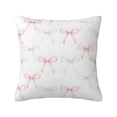 thumbnail image 1 of Multi-Size Linen Sofa Pillow Cover Invisible Zipper Open And Close Strong Use For Sofa Chair Garden Sofa Car Elegant Thin Pastel Satin Ribbon Bow Pattern 16"X16", 1 of 8