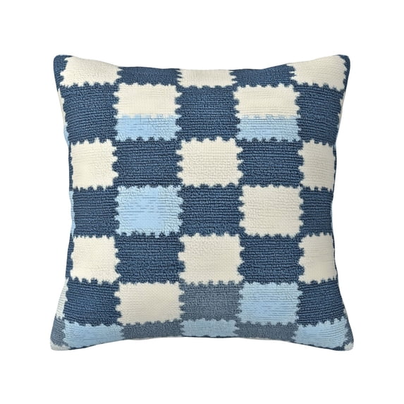 Multi-Size Linen Sofa Pillow Cover Invisible Zipper Open And Close Strong Use For Sofa Chair Garden Sofa Car Lightsteelblue Retro Houndstooth_4 20"X20"