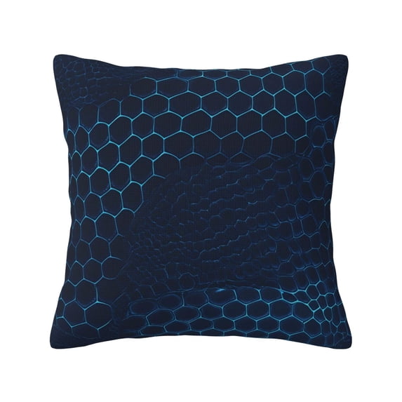 Multi-Size Linen Sofa Pillow Cover Invisible Zipper Open And Close Strong Use For Sofa Chair Garden Sofa Car Snake Skin Print Style Doderblue_2 18"X18"