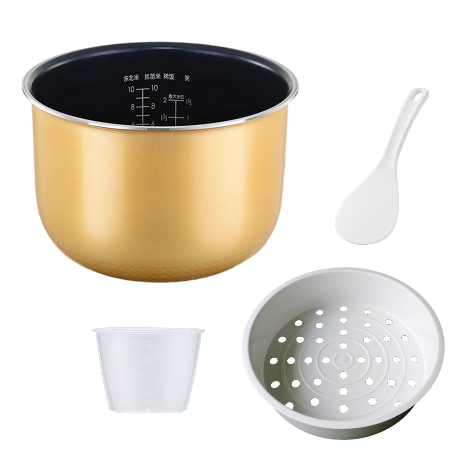 Multi Size Nonstick Rice Cooker Insert Pots 3L 4L 5L Interchangeable Inner Bowl Heat Distribution Food Grade Coating