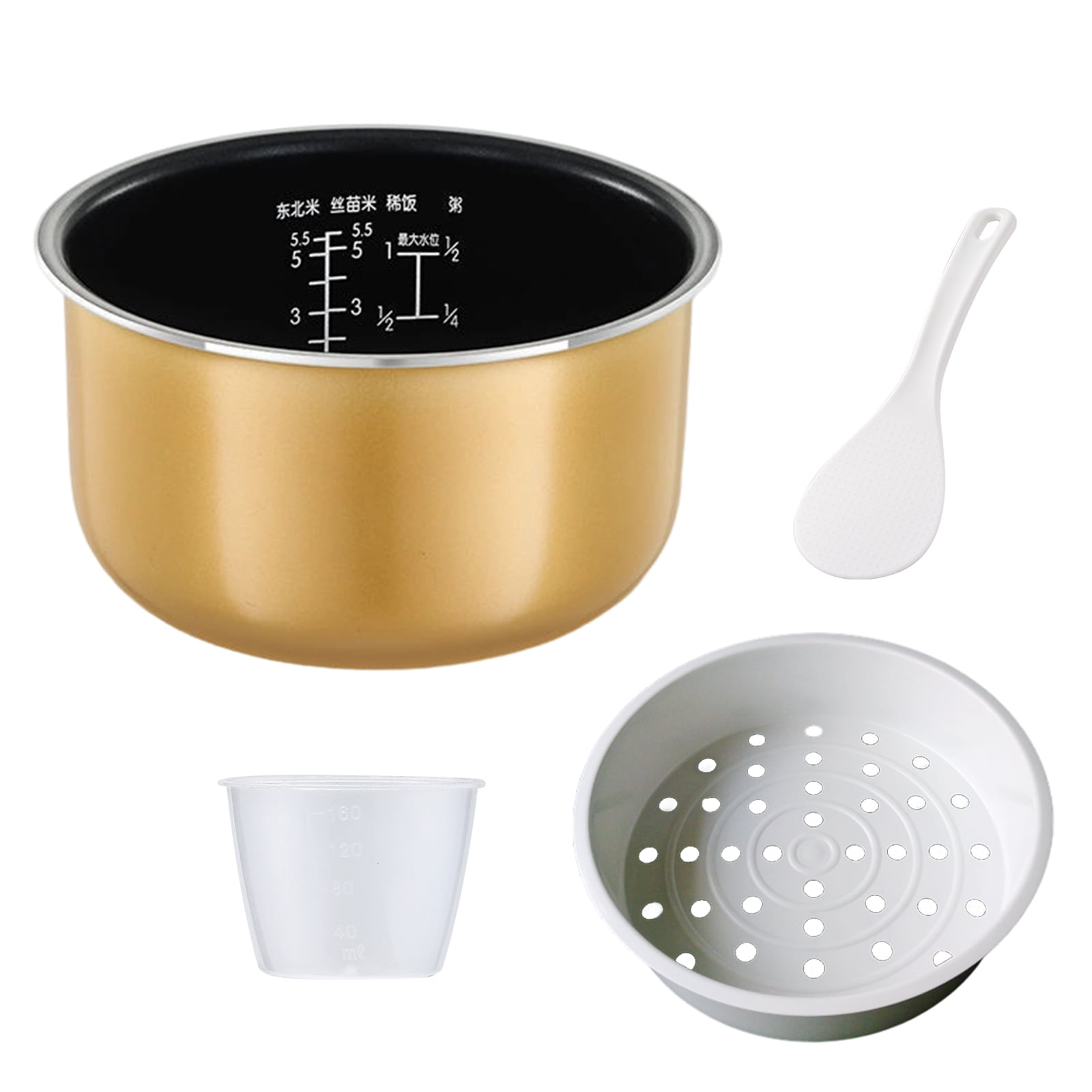 Multi Size Nonstick Rice Cooker Insert Pots 3L 4L 5L Interchangeable Inner Bowl Heat Distribution Grade Coating
