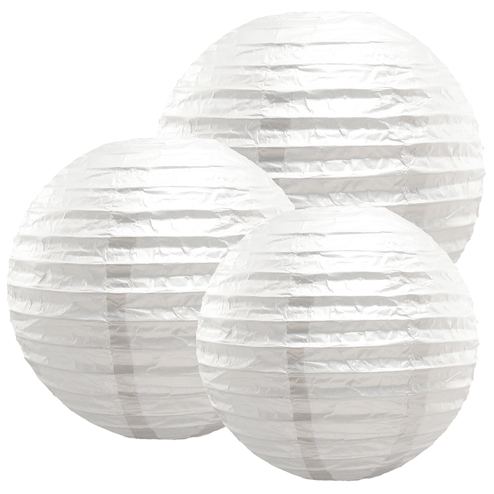 6ct Size 12 14 16 Paper Lanterns White : Target