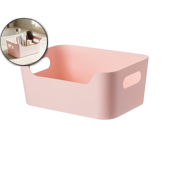 Multi-Size Plastic Storage Box for Kitchen & Living Room – Pink(9.6x6.7")