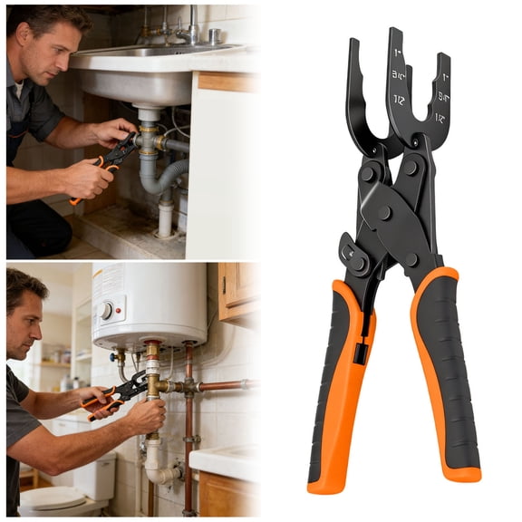 Multi-Size Push Fit Plumbing Disconnect Pliers Ergonomic Pipe Fitting Removal Tool For Plumbing Installation & Water Line Maintenance(Orange-9X24X5Cm)