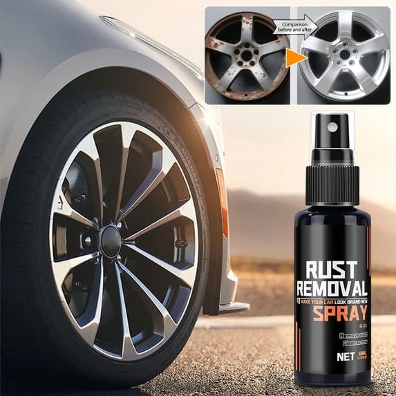 Multi-Size Rust Remover Spray 50/100/200ml, Iron Powder Cleaner for Car Wheel Hub, Paint Rust Spot & Stain Removal