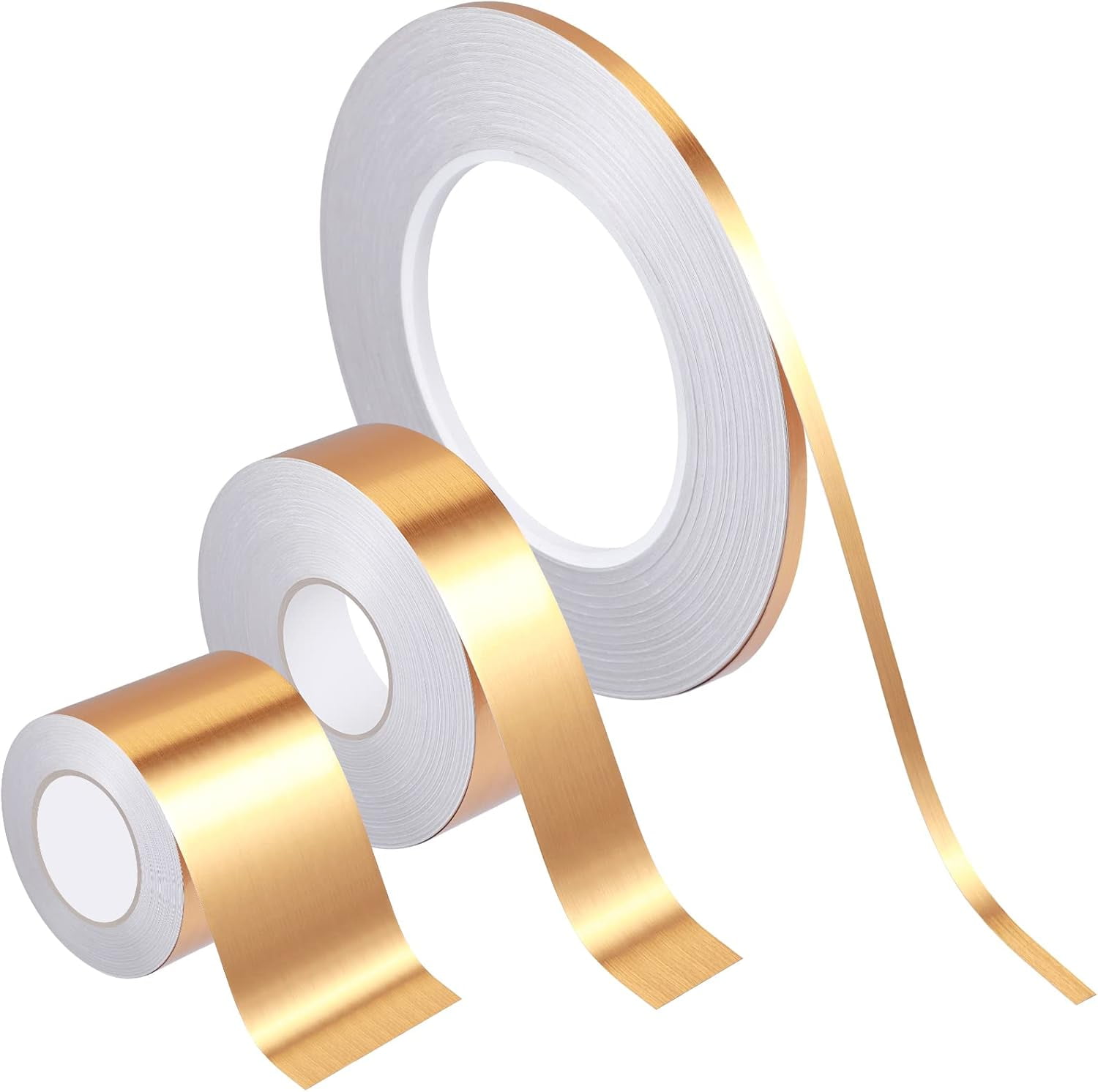 Multi Size Self Adhesive Polyester Film Washi Metallic Tape for Detailing Accent Graphic Arts for Walls Cars and Boats Trim(Gold)