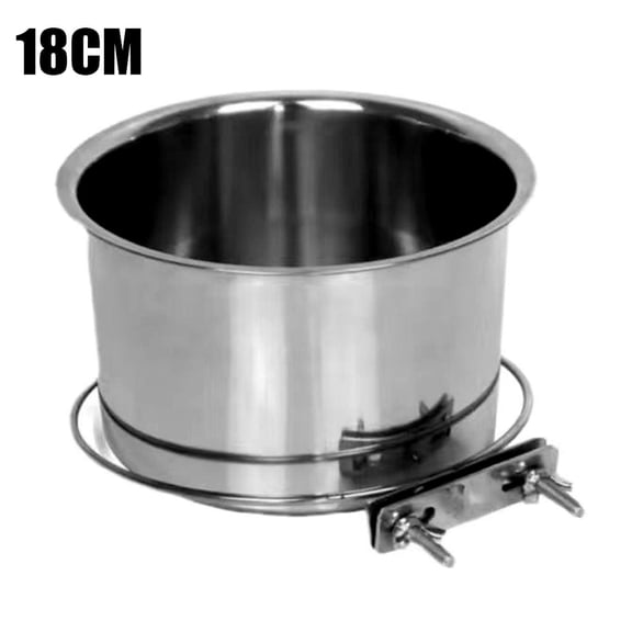 Multi‑Size Stainless Steel Hanging Cage Pet Bowl, Dual‑Use Mountable Feeding Dish With Bracket For Cats Dogs Small Household Pets
