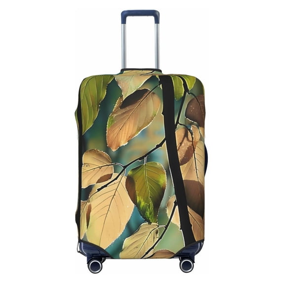 Multi-Size Suitcase Protective Cover Full Range Double Stitching Invisible Zipper For Travel Business Abstract Leaves (1) Large