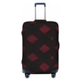 thumbnail image 1 of Multi-Size Suitcase Protective Cover Full Range Double Stitching Invisible Zipper For Travel Business Argyle Plaid Darkred_4 Small, 1 of 8