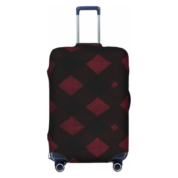 Multi-Size Suitcase Protective Cover Full Range Double Stitching Invisible Zipper For Travel Business Argyle Plaid Darkred_4 Small