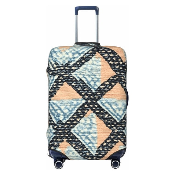 Multi-Size Suitcase Protective Cover Full Range Double Stitching Invisible Zipper For Travel Business Argyle Plaid Lightcoral_1 Small