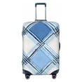 thumbnail image 1 of Multi-Size Suitcase Protective Cover Full Range Double Stitching Invisible Zipper For Travel Business Argyle Plaid Lightskyblue_49288_1 Small, 1 of 8