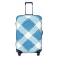 thumbnail image 1 of Multi-Size Suitcase Protective Cover Full Range Double Stitching Invisible Zipper For Travel Business Argyle Plaid Lightskyblue_49288_4 Small, 1 of 8