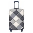 thumbnail image 1 of Multi-Size Suitcase Protective Cover Full Range Double Stitching Invisible Zipper For Travel Business Argyle Plaid Lightslategray_3 Small, 1 of 8
