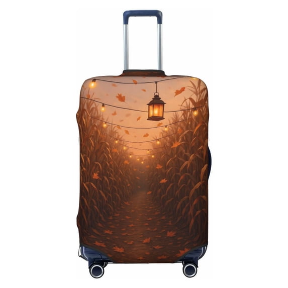 Multi-Size Suitcase Protective Cover Full Range Double Stitching Invisible Zipper For Travel Business Autumn Cornfield Large