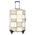 thumbnail image 1 of Multi-Size Suitcase Protective Cover Full Range Double Stitching Invisible Zipper For Travel Business Beige Checked Hand-Drawn Sketch_4 Medium, 1 of 8