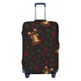 thumbnail image 1 of Multi-Size Suitcase Protective Cover Full Range Double Stitching Invisible Zipper For Travel Business Elegant Christmas Bell And Holly Pattern Large, 1 of 8