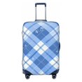 thumbnail image 1 of Multi-Size Suitcase Protective Cover Full Range Double Stitching Invisible Zipper For Travel Business Blueviolet Moroccan Buffalo Plaid Tartan Check Hand-Drawn Sketch_1 X-Large, 1 of 8