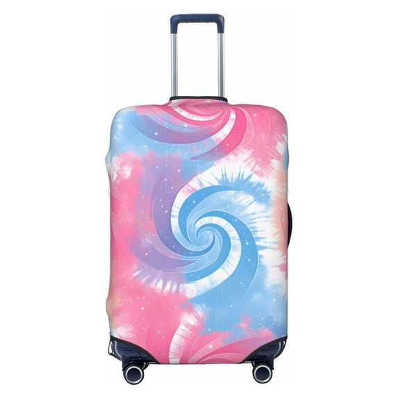 Multi-Size Suitcase Protective Cover Full Range Double Stitching Invisible Zipper For Travel Business Palevioletred Tie-Dye Background Vibrant Colors And Swirling (3) Large