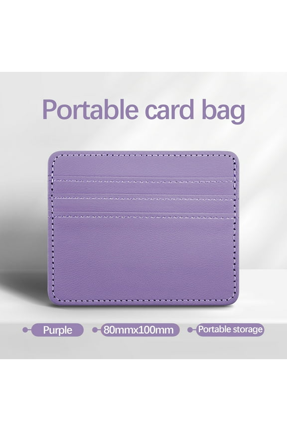 Multi-Slot Leather RFID Blocking Wallet, Large Capacity Card Case with 4 Card Slots, Compact Design, Protective Leather Wallet for ID, Bank Cards, Cash