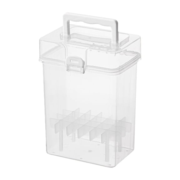 Multi-Slot Pencil Case, Plastic Marker Organizer with Dividers, Clear Crayon Storage Box, Large Capacity Container, Multipurpose Case for Pens, Markers and Art Supplies,24 Grid