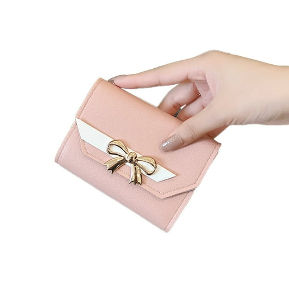 Multi Slot Wallet Woman Clutch Bag Coin Purse Short Type Trifold Cash Holder