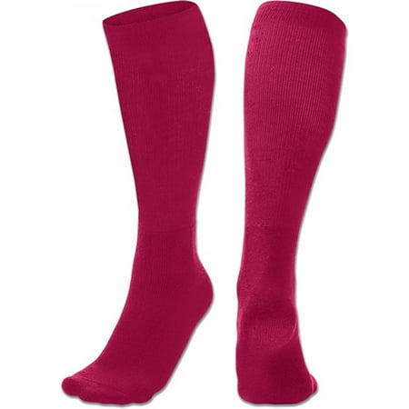 Multi-Sport Athletic Socks, 1 Pair, Large, Cardinal