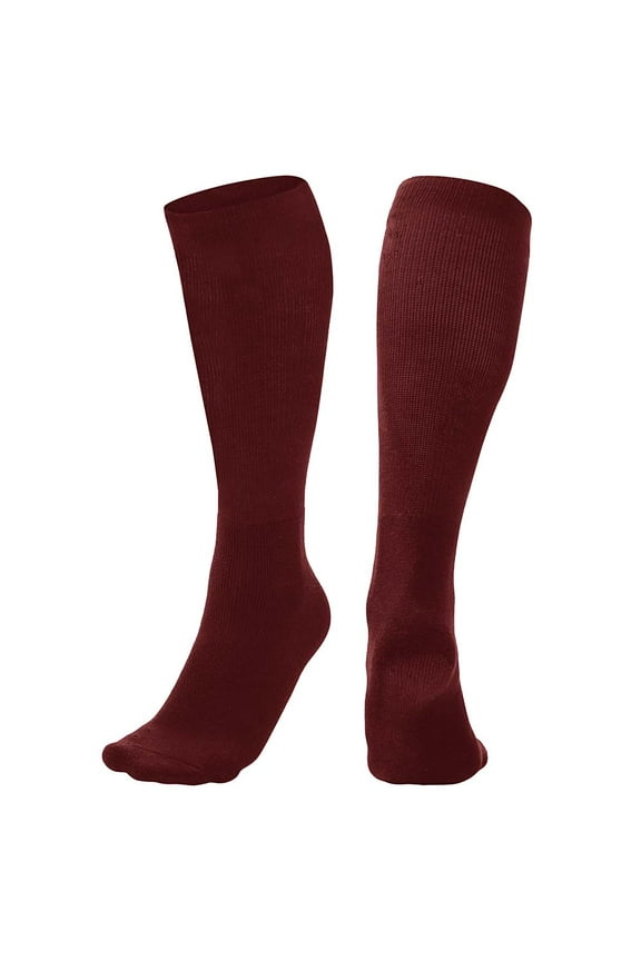 Multi-Sport Athletic Socks, 1 Pair, Small, Maroon