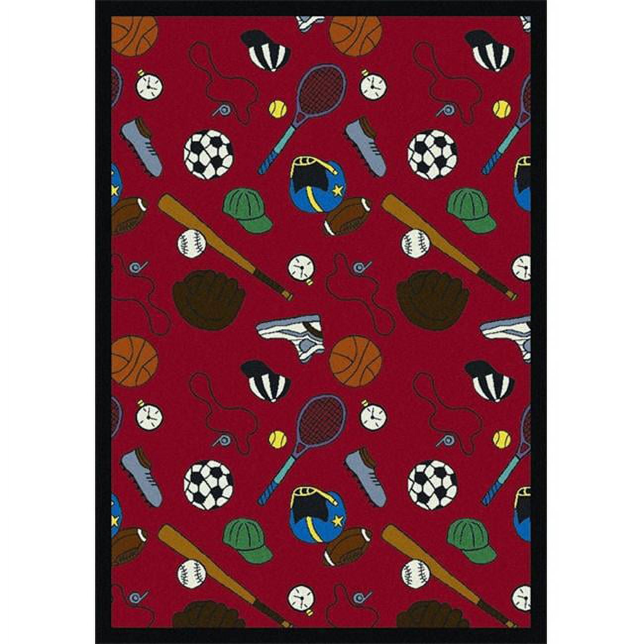 Multi-Sport Red 5 ft.4 in. x 7 ft.8 in. WearOn Nylon Machine Tufted ...