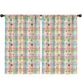 thumbnail image 1 of Multi Star Checkerboard Kids Curtains,Childrens Insulated Curtains Set Of 2,Bedroom Essentials,Teen Room Decor 52"X84", 1 of 5