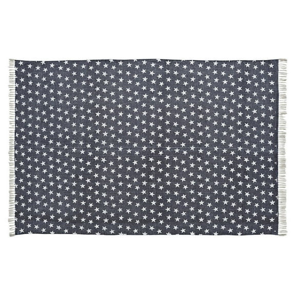 Multi Star Navy Cotton Rug Rectangle 60x96