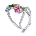 thumbnail image 1 of Multi Stone Ring in Solid 925 Sterling Silver, Family Birthstone Ring, 1 of 6