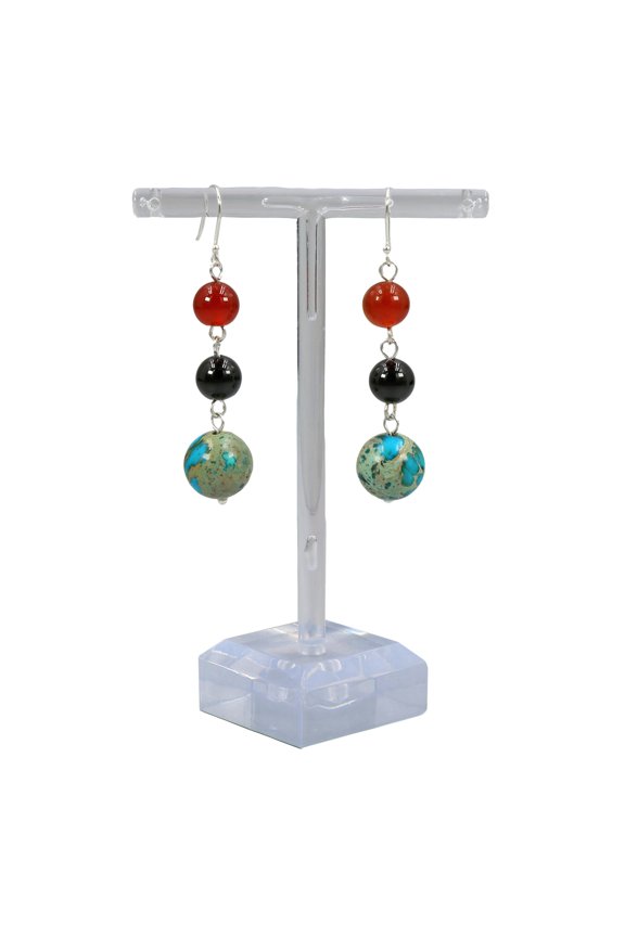 Drop Multi-Stones Earrings