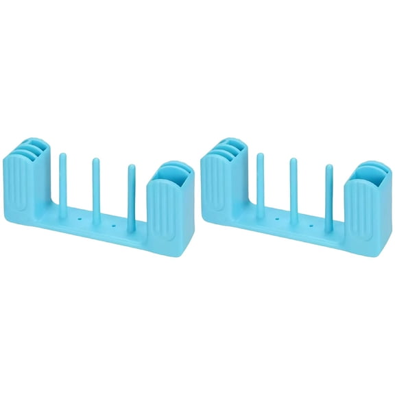 Multi Storage Bobbin Thread Stand Spool Holder Organizer For Embroidery Serger Double Head (Sky Blue*2)