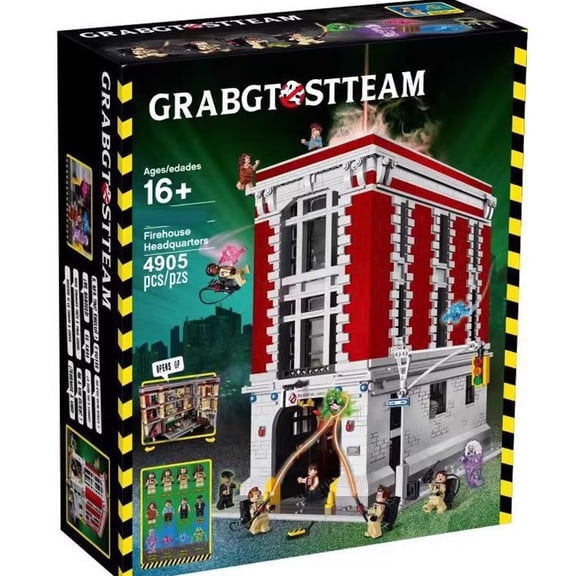 Multi-Story Openable Firehouse Headquarters Building Blocks 4905PCS, Retro City Ghost Hunter Street View Brick Collectible Model