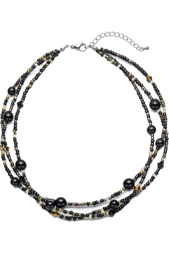 Multi Strand Beaded Necklaces For Women Colorful Beaded Necklace Boho Necklaces For Women Summer Beach Necklace Pearl Choker Layered Necklace[o6888]