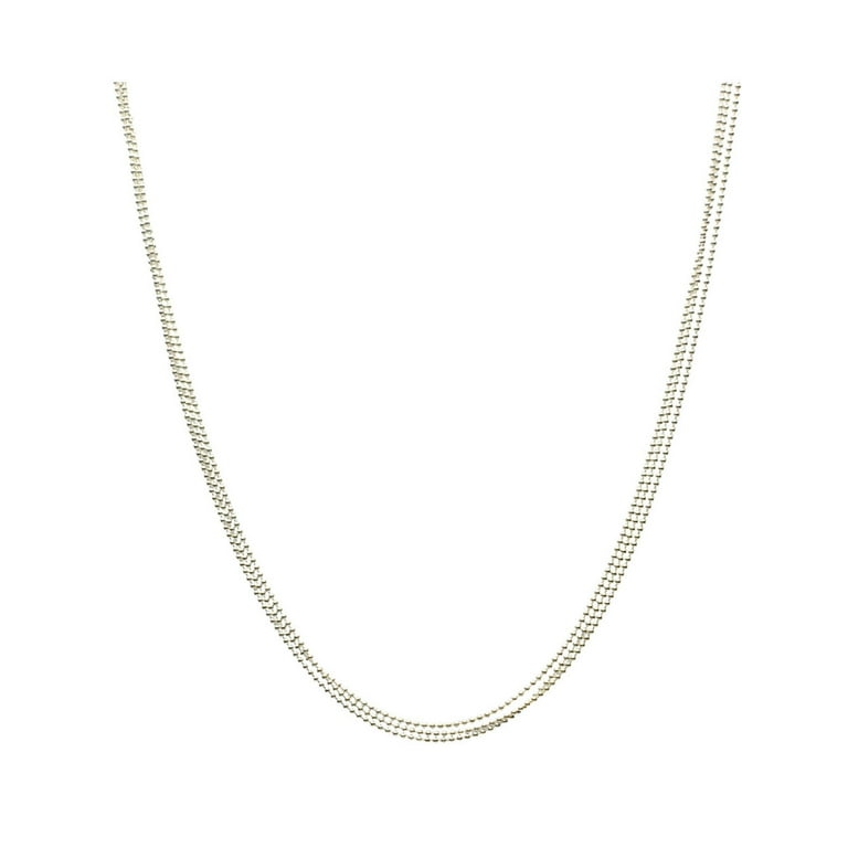 Sterling Silver Bead Chain Necklace 1mm Wide - Made in Italy Sterling Silver Bead Chain Necklace 1mm Wide - Made in Italy