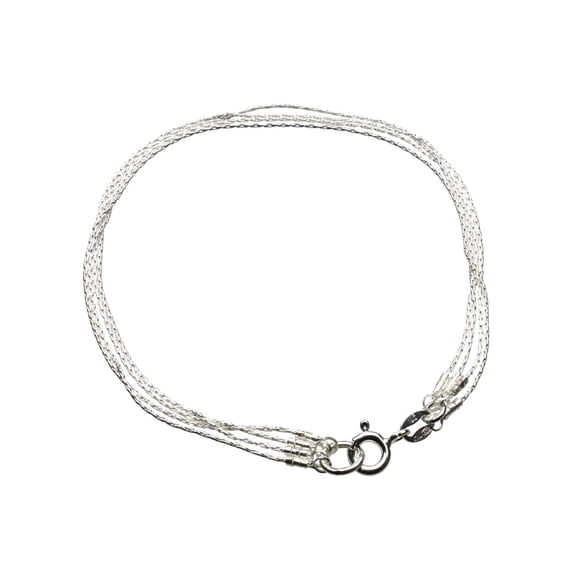 Multi-Strand Sterling Silver Strand Chain Bracelet Anklet 9.5"