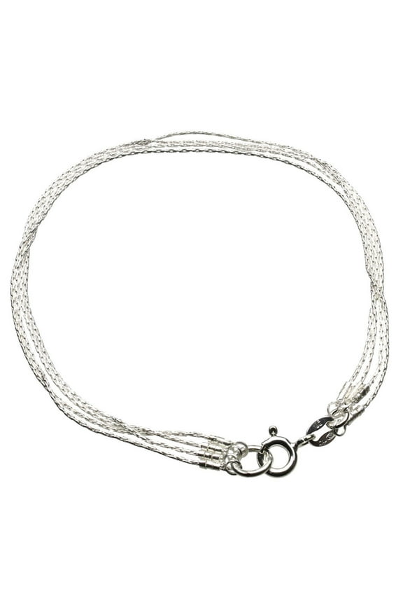 Multi-Strand Sterling Silver Strand Chain Bracelet Anklet 9.5"
