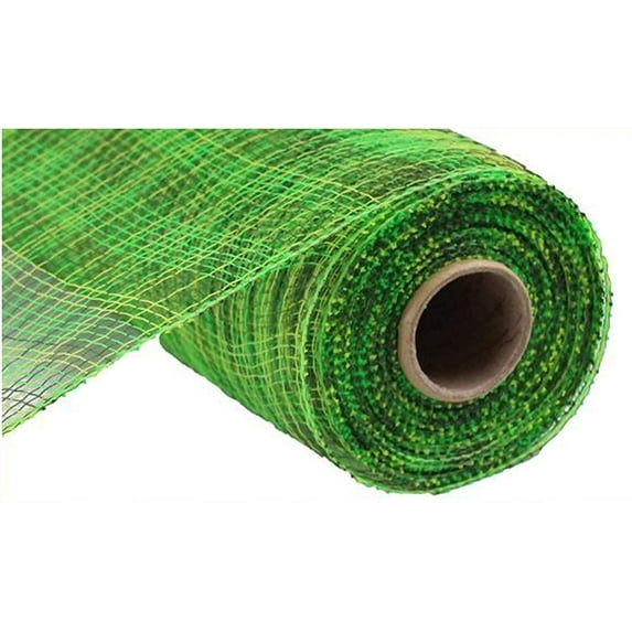 Multi Stripe Deco Poly Mesh - Moss Lime Apple Green 10 Inch x 10 Yards