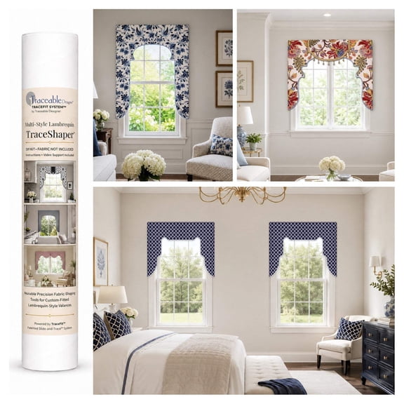 Cornice Valance Kit, Make No-Sew DIY Lambrequins, For Kitchen, Bedroom, Dining Room