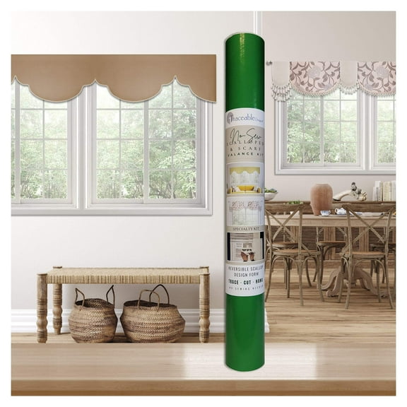 Multi-Style Scalloped & Scarf Valance Kit, Make Custom Window Curtains, No Sewing