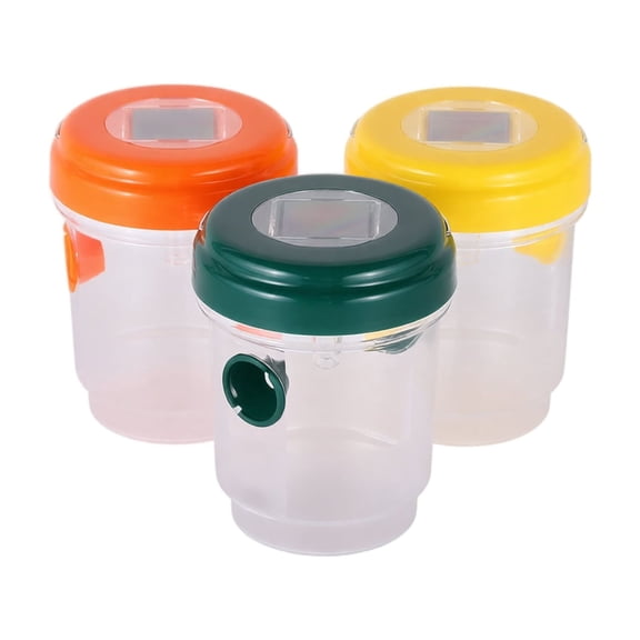 Multi Style Sealed Lid Hanging Transparent Fruit Fly Trap Set,Reusable Clear Plastic Garden Pest Catcher Kit,Wire Hook Outdoor Bug Control Accessory,Orchard Backyard Vegetable Seasonal Layout Supply