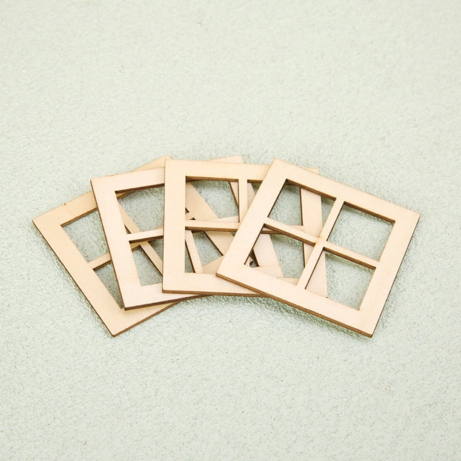 Multi Styles Dollhouse Miniature Wooden Window Frame DIY Accessories ...