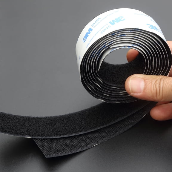 Multi-Surface Black Sticky Back Fastener 1M Strong Adhesive for Interior Detailing & Crafts