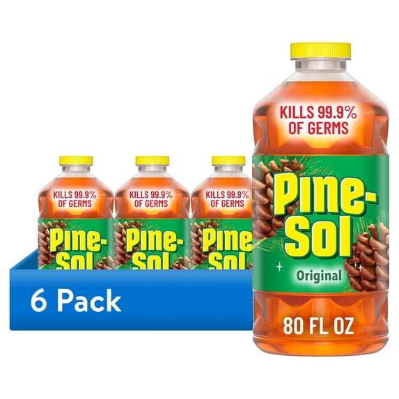 (6 pack) Pine-Sol Multi-Surface Cleaner, Original Pine, 80 Fluid Ounces