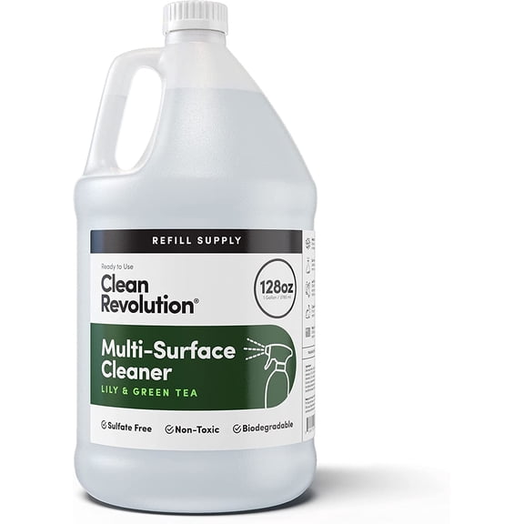 Multi Surface Cleaner Refill Supply, Non-Toxic, Eco-Friendly & Plant-Based, Ready to Use, Lily & Green Tea, 128 Fl Oz (1 Gallon)