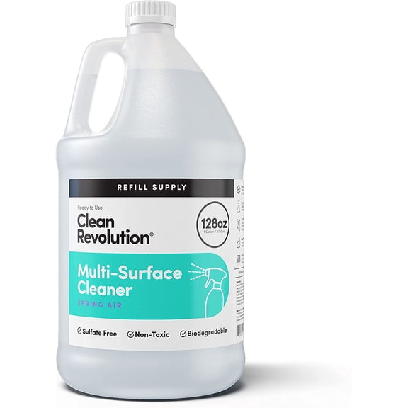 Multi Surface Cleaner Refill Supply, Non-Toxic, Eco-Friendly & Plant-Based, Ready to Use, Spring Air, 128 Fl Oz (1 Gallon)